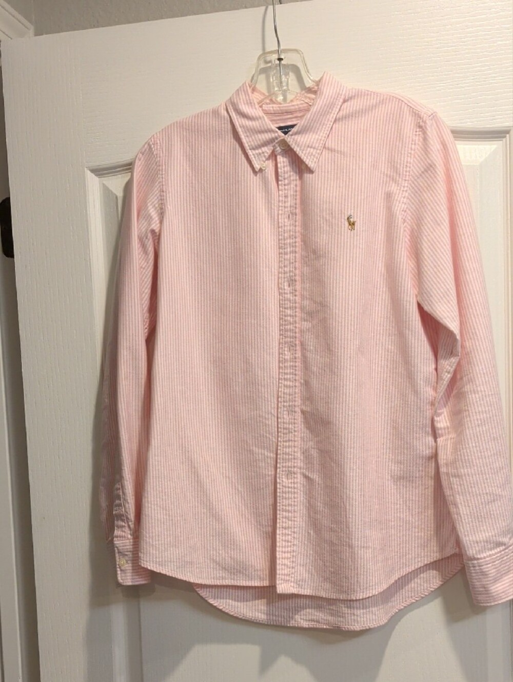 Ralph Lauren Soft Pink Striped Button-Down Shirt - Picture 5 of 6